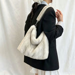 Load image into Gallery viewer, Women's Plush Large Tote Shoulder Bag N6J175