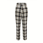 Load image into Gallery viewer, Classic Plaid Elastic Waist Office Trousers Women N5A097
