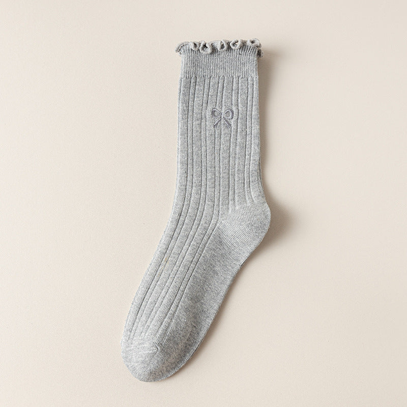 Ruffle Trim Slouch Socks Women N6C155