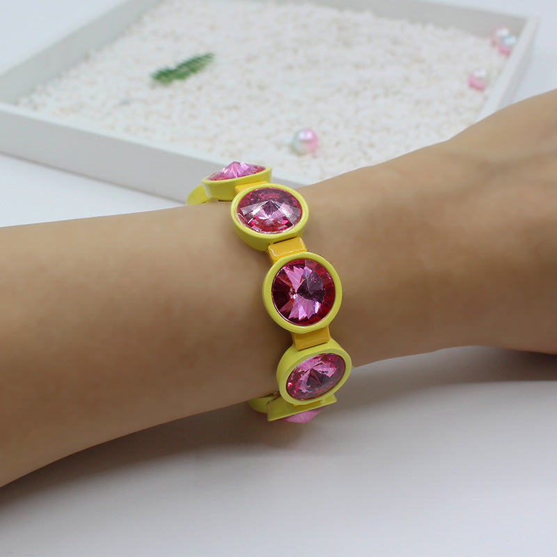Enamel Prism Bead Bracelet Modular Elastic S5P207