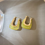 Load image into Gallery viewer, Vintage Candy Resin Geometric Ear Cuffs Silver Stud N6H092