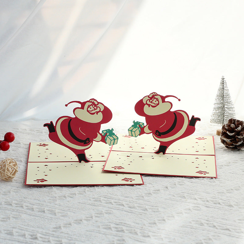 3D Santa Claus Christmas Greeting Card N6K301