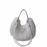 Load image into Gallery viewer, Women's Plush Crescent Shoulder Bag N6J117