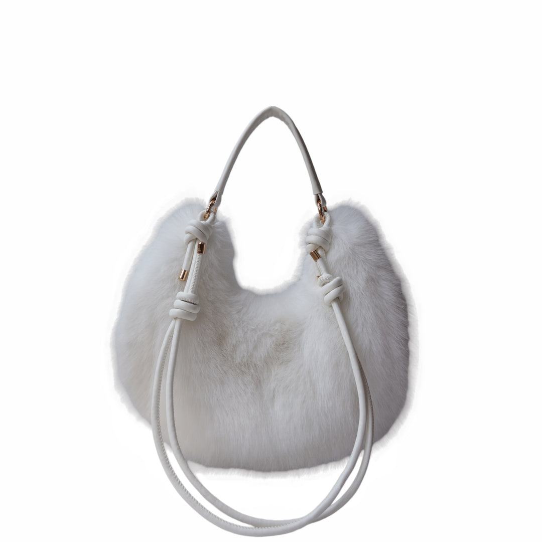 Women's Plush Crescent Shoulder Bag N6J117