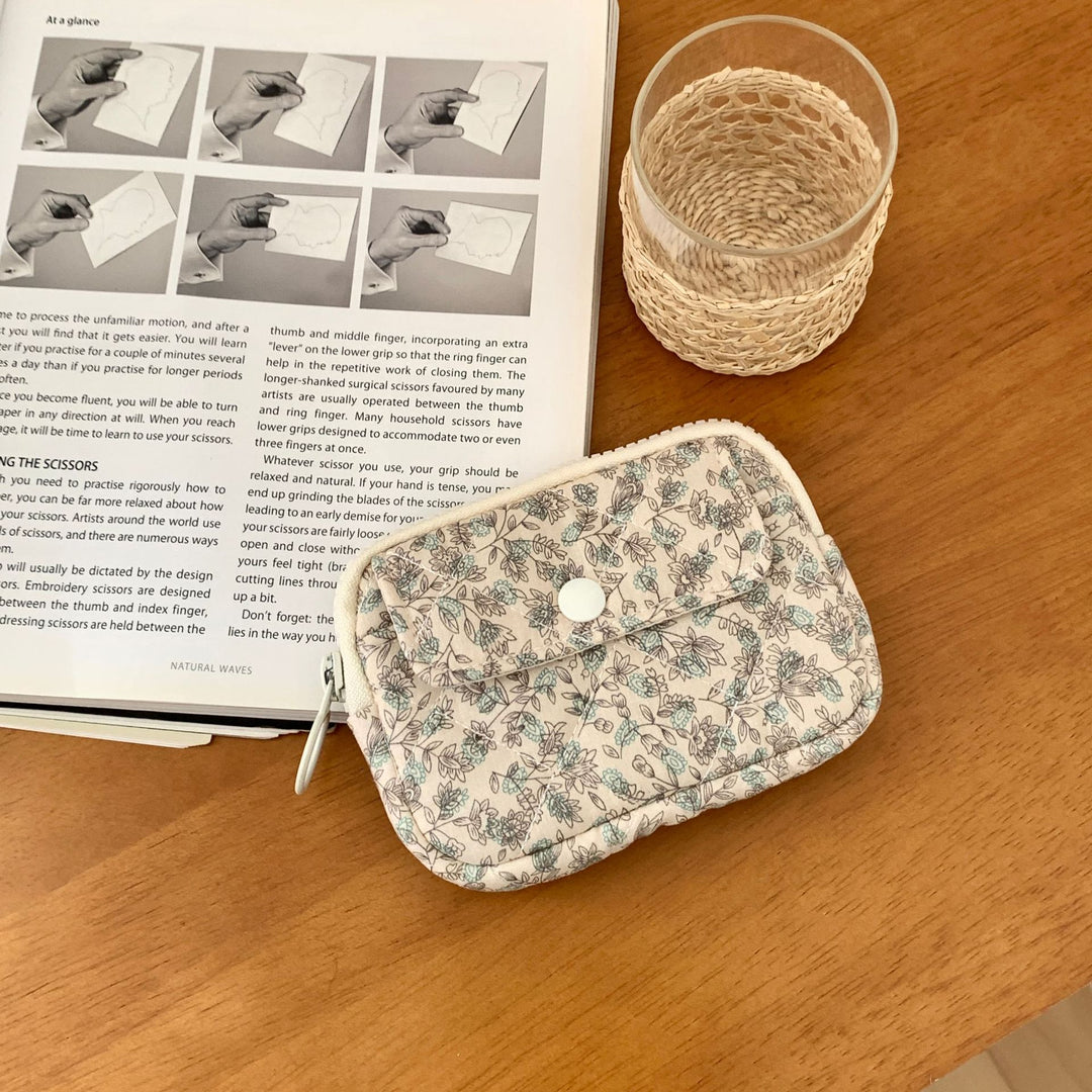 Floral Quilted Cotton Multi-Purpose Pouch N6J274