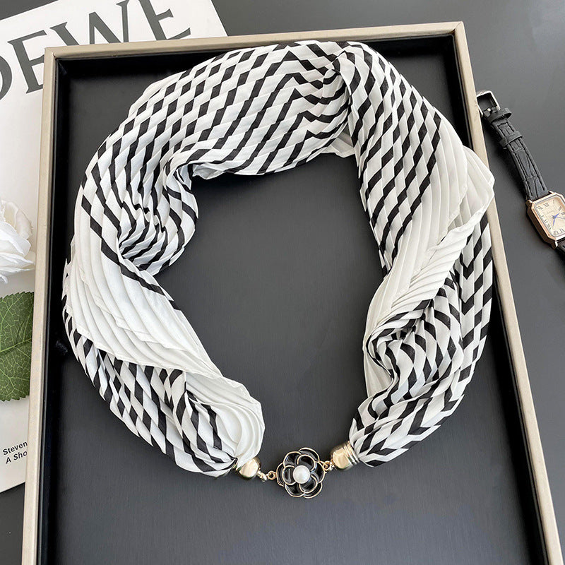 Women's Polyester Printed Scarf Necklace N6J109