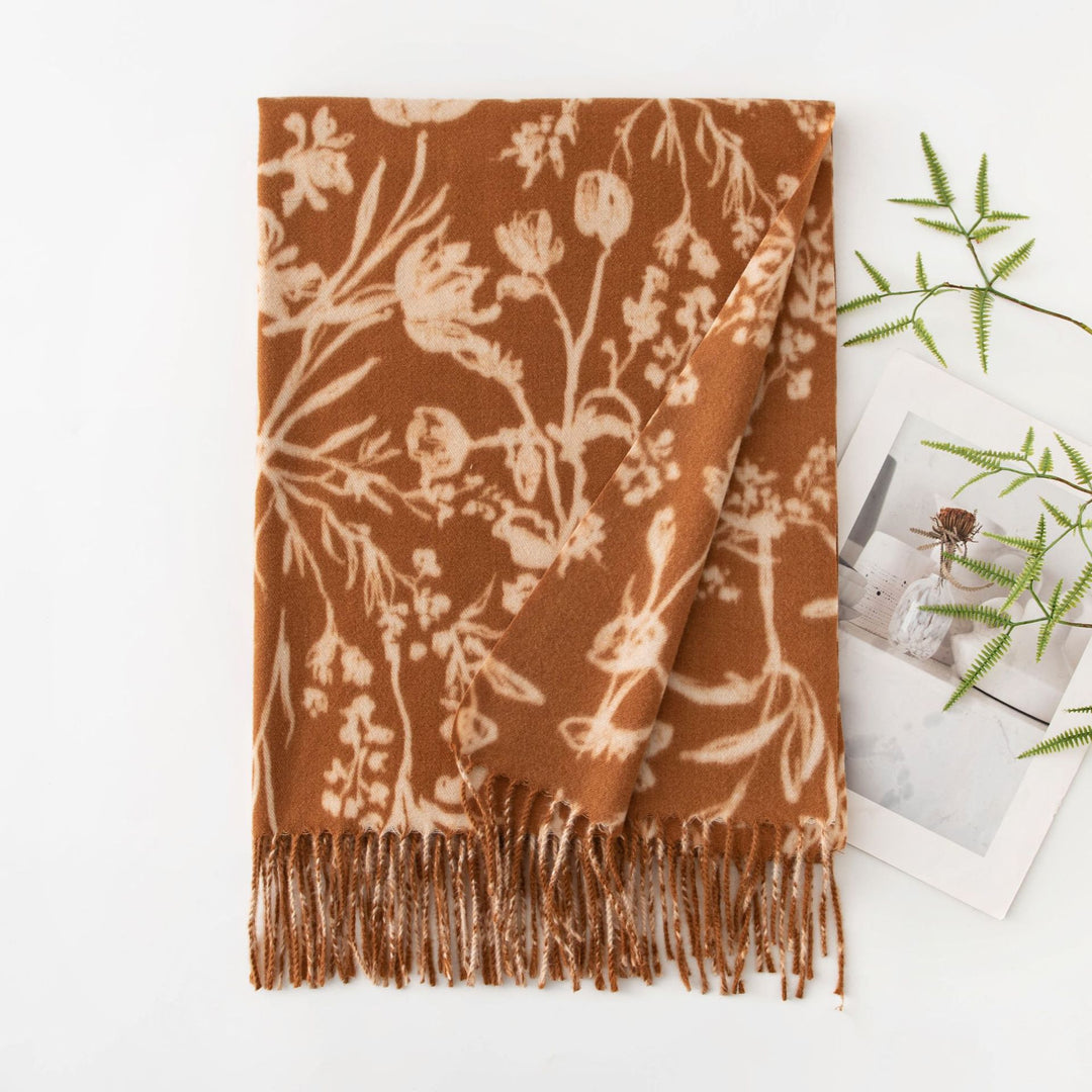Printed Faux Cashmere Wrap  M5A189
