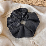 Load image into Gallery viewer, Womens Brown Plaid Patchwork Scrunchie N6K017