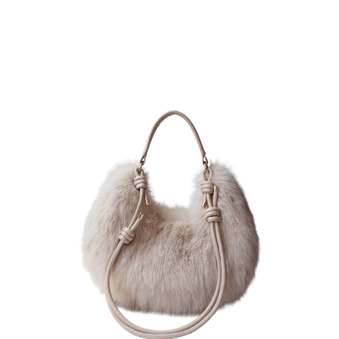 Women's Plush Crescent Shoulder Bag N6J117