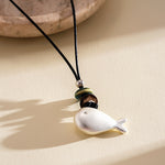 Load image into Gallery viewer, Leather Cord Ceramic Pendant Choker Cold Minimal N6H142