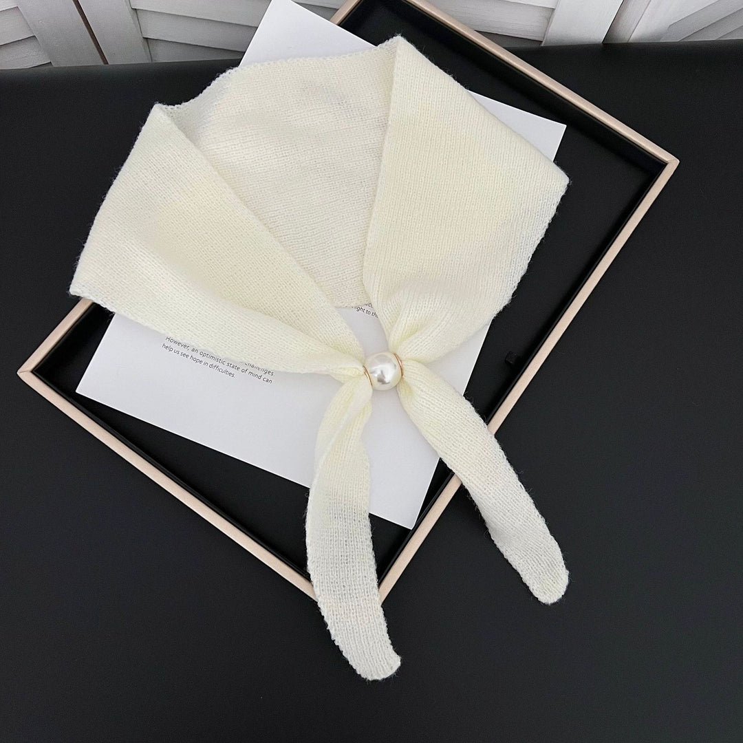 Womens Pearl Magnetic Clasp Knit Shoulder Scarf N6K269