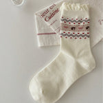 Load image into Gallery viewer, Combed Cotton Mid-Calf Socks Heart Pattern M5A018