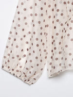 Load image into Gallery viewer, French Polka Dot V-Neck Ruffle Blouse Women N6F191