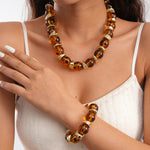 Load image into Gallery viewer, Womens Vintage Marbled Round Acrylic Beaded Necklace N6K182