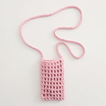 Load image into Gallery viewer, Hand Knit Mesh Crossbody Phone Pouch Cotton Polyester S5P302