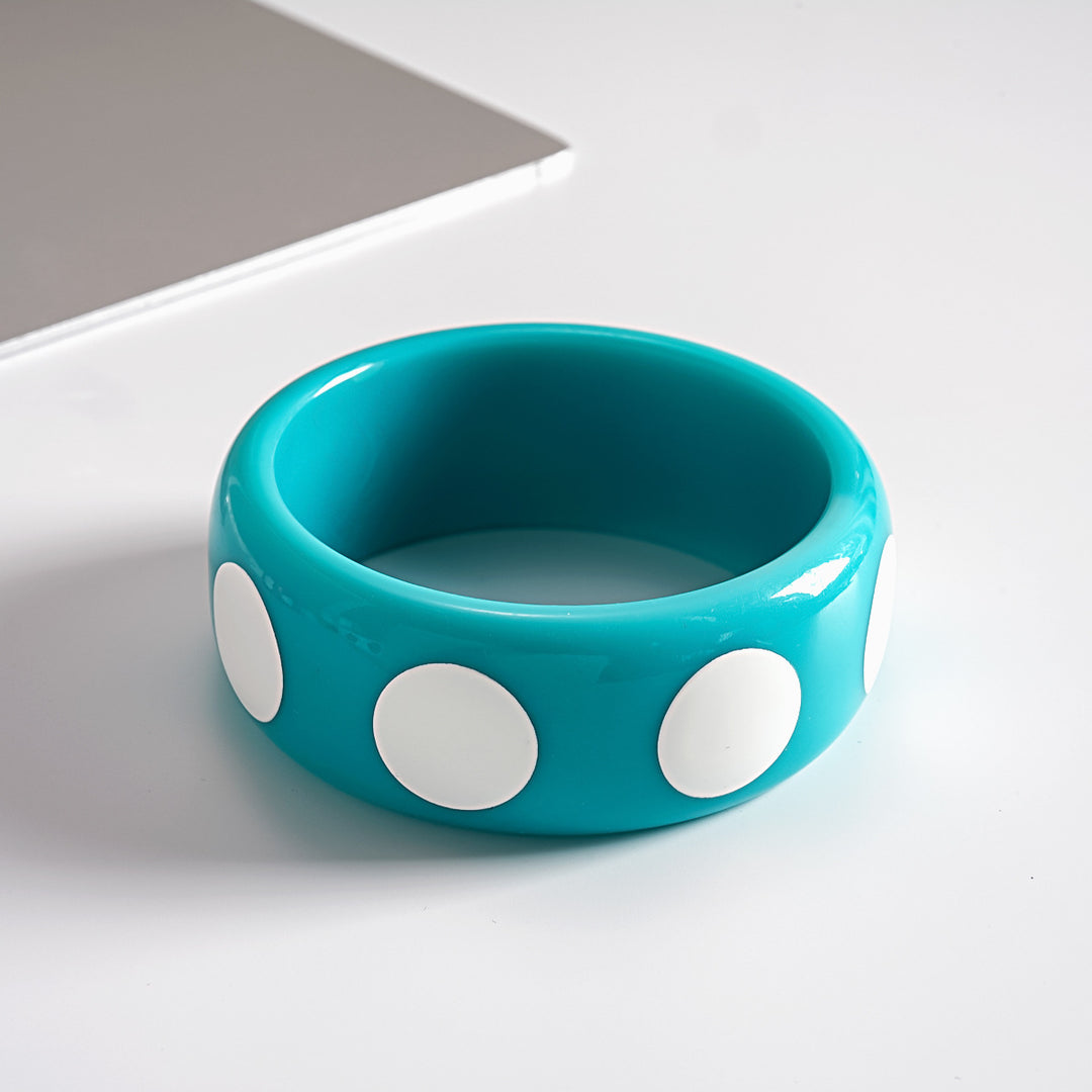 Dopamine Resin Round Polka Dot Bangle Women N6H079