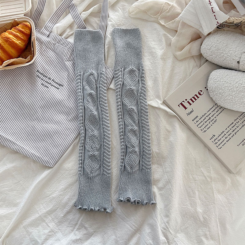 Metallic Vertical Stripe Knit Leg Warmers M5A059