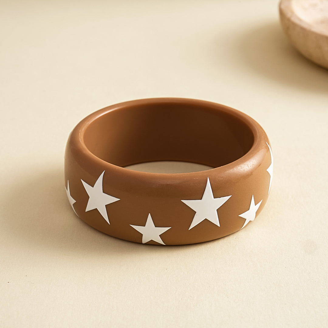 Womens Polka Dot Star Print Resin Bracelet N6K136