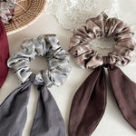 Load image into Gallery viewer, Vintage Plaid Big Bow Scrunchie Hair Tie Women N6H196