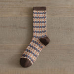 Load image into Gallery viewer, Double Needle Knit Plaid Mid-Calf Socks Women N6H023