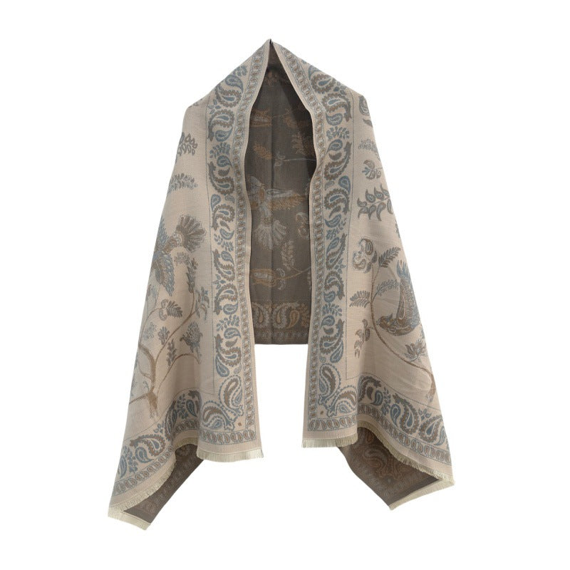 Vintage Paisley Jacquard Cashmere Feel Scarf N6K250