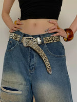 Load image into Gallery viewer, Rhinestone Leopard Print Belt Women N6C179