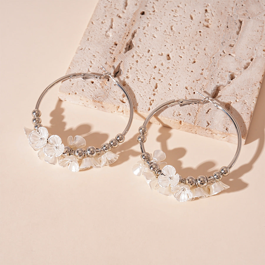 Acrylic Floral Hoops Iron Geometric Circular S5P159