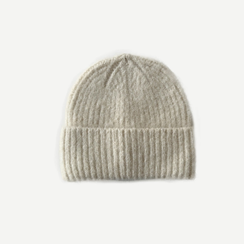 Alpaca Wool Blend Solid Knit Beanie Women Winter N6H210
