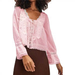 Load image into Gallery viewer, French Lace U Neck Blouse Women N6C097