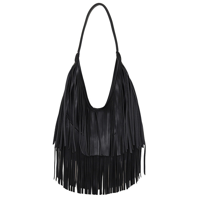 Shoulder Tote Bag with Fringe Women N6C226