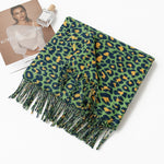 Load image into Gallery viewer, Fringed Animal Print Faux Cashmere Wrap  M5A182