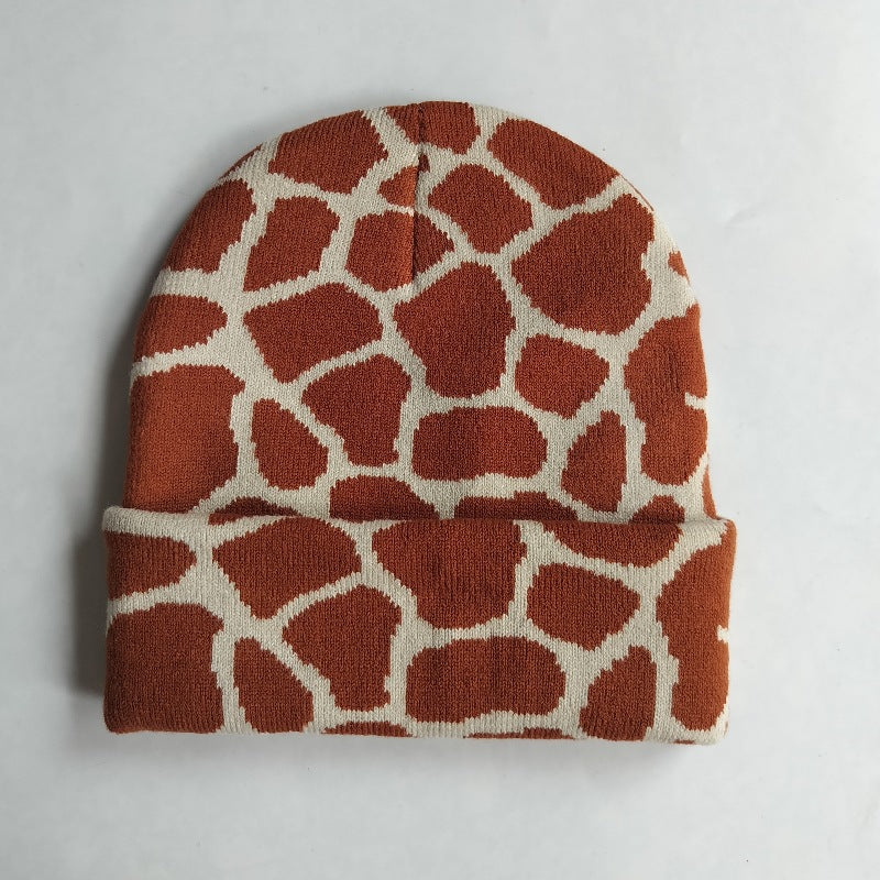 Animal Print Jacquard Beanie  M5A251