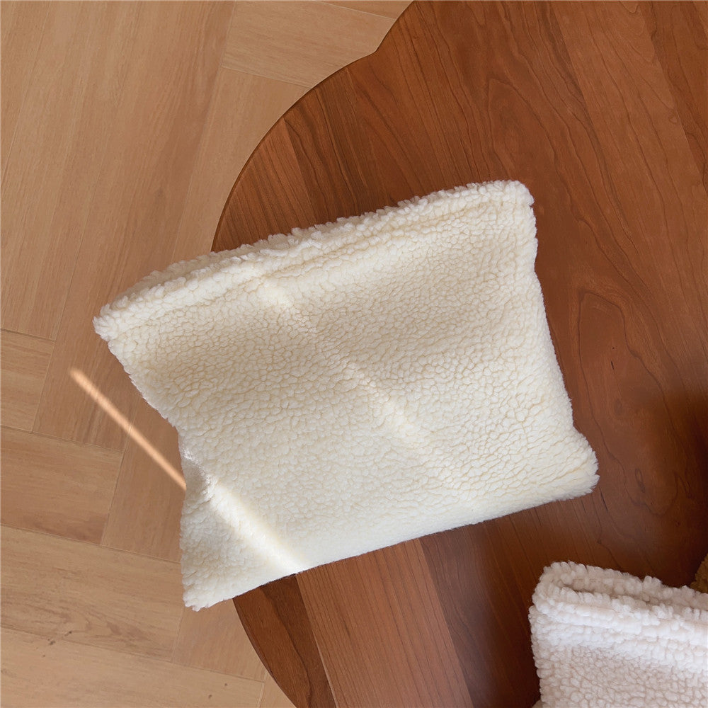 Solid Color Plush Cosmetic Organizer Canvas Lining S5P355