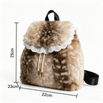 Load image into Gallery viewer, Women's Plush Deer Print Shoulder Tote Bag N6J173