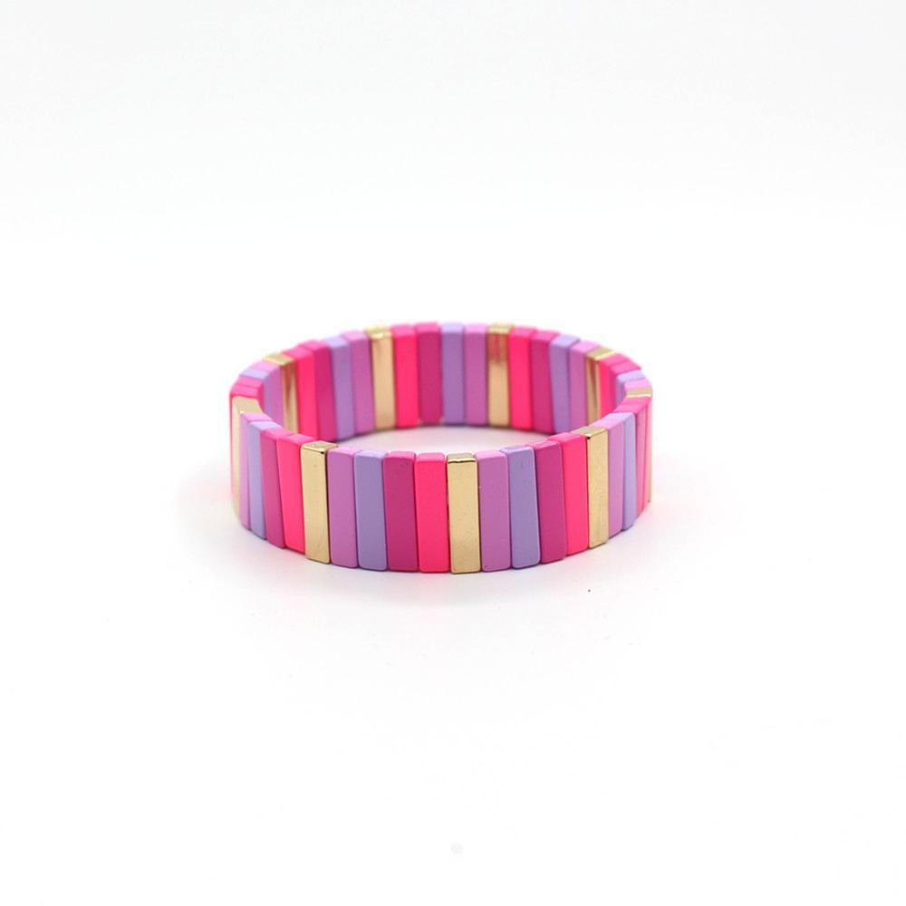 Vitreous Tile Bangle Zinc Alloy Saturation Gradient S5P264