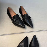 Load image into Gallery viewer, Pointed Toe Chunky Heel Loafers Women Slip-On Elegant N6G243