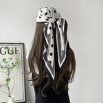 Load image into Gallery viewer, Polka Dot Print Triangle Scarf Satin Twill Women N6G218
