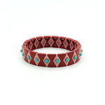 Load image into Gallery viewer, Rainbow Enamel Bead Bracelet Elastic Adjustable Alloy S5P034
