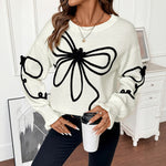 Load image into Gallery viewer, Bow Loose Knit Cardigan Lightweight White N5A024
