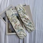 Load image into Gallery viewer, Botanical Floral Print Toe Separation Socks M5A025