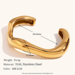 Load image into Gallery viewer, Liquid Wave Bracelet Steel Gold-Plated Fluid S5P189