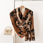 Load image into Gallery viewer, Brown Animal Print Faux Cashmere Wrap M5A221