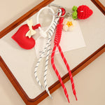 Load image into Gallery viewer, Heart Bow Strawberry Woven Rope Bag Charm Keychain  S5P939
