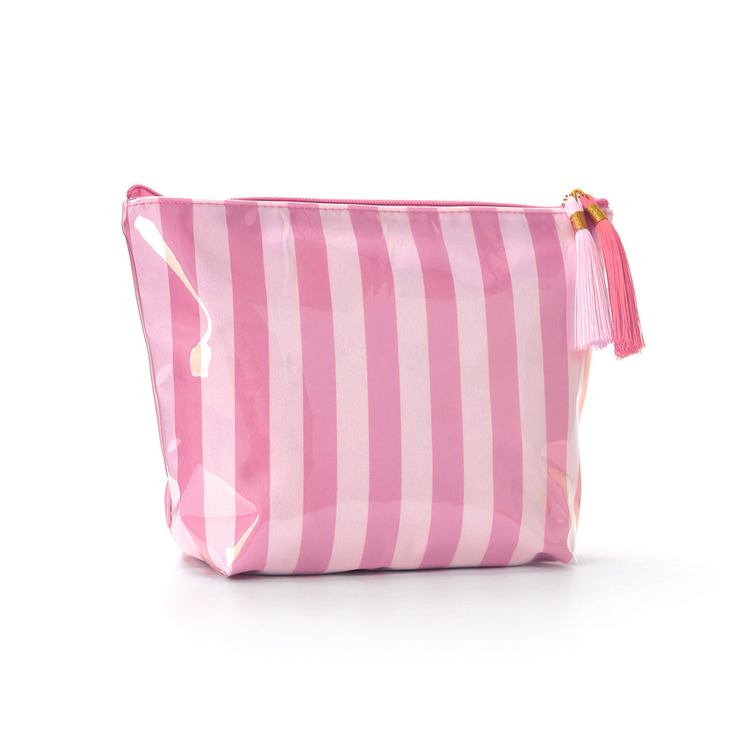 Unisex Waterproof Striped PVC Cosmetic Bag N6J239