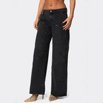 Load image into Gallery viewer, Cargo Wide Leg Jean Rivet Detail Mid-Weight N5Z169
