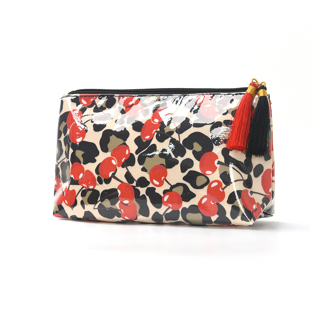 Unisex Striped PVC Tassel Cosmetic Bag N6J251