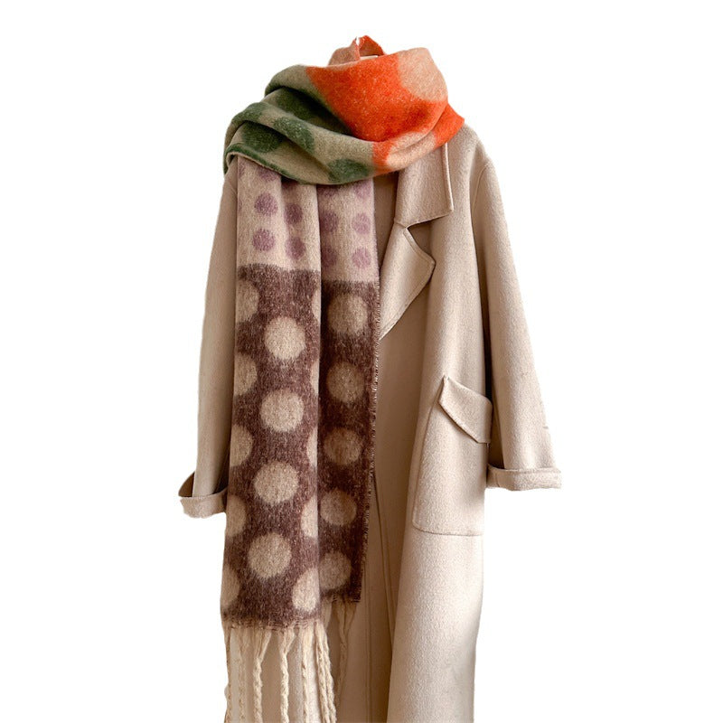 Polka Dot Faux Wool Wrap  M5A242