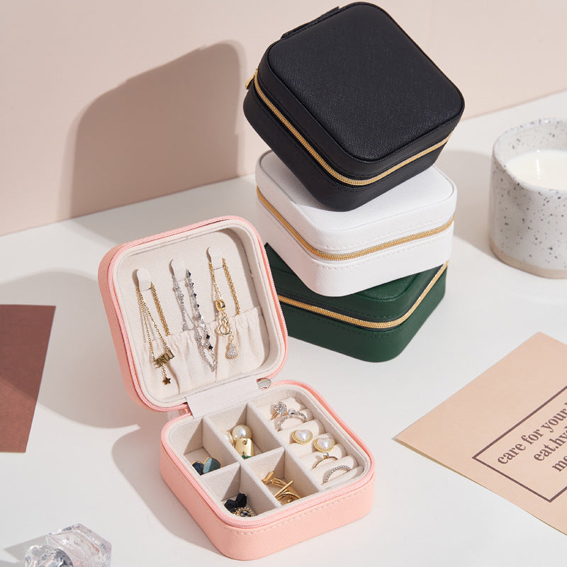 Portable Travel Jewelry Box PU Leather Organizer N6G277