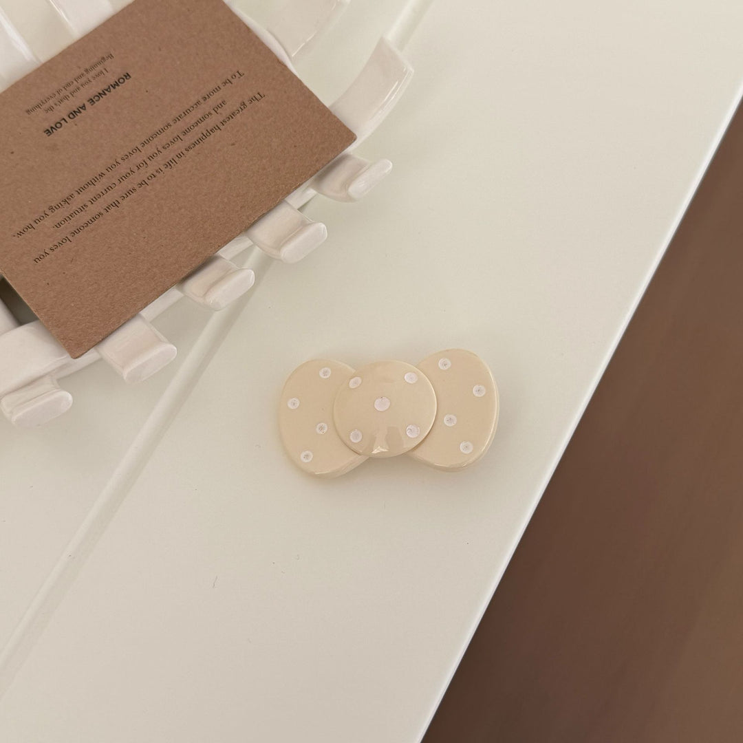 Sweet Polka Dot Hair Clip Acetate Smooth No Snag Snap N6F063