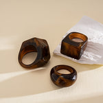 Load image into Gallery viewer, Vintage Resin Ombré Square Geometric Ring Set 3-Piece N6H094